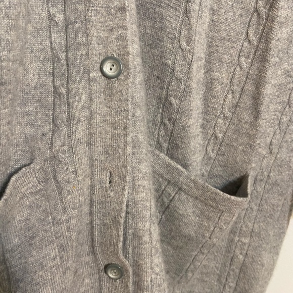 House of Cashmere Cardigans bundle of 2 tan and one gray cardigan 100& chasmere - Picture 8 of 13